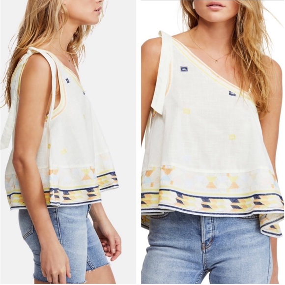 NWT Free People Bali Baby Embroidered Tank Top - Picture 2 of 4